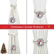 2 Pack Porlau Christmas Curtain Tieback Cotton Rope Curtain Tie Backs Santa Christmas Window Decorations Tieback holdbacks for Home Holiday Decor, Beige Online now