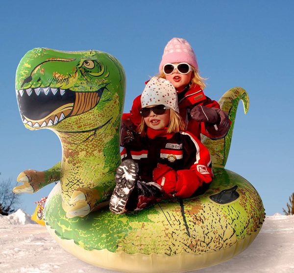 64.9  Inflatable T-Rex Dinosaur Snow Tube Sled w  Handles & Double-Layer Bottom Cheap