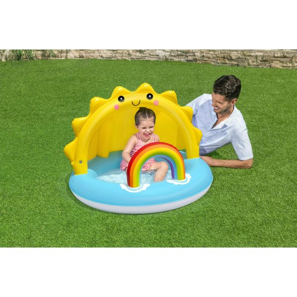 Explore Outdoor Fun with Sun Shaded Round Inflatable Baby Pool, 39  x 29 , UV Careful™ Protection for Ages 2+ For Sale