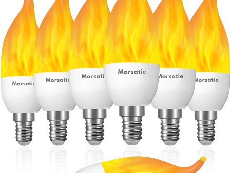 Enhance Your Home with a 6-Pack of 3-Mode E12 Flame LED Light Bulbs for Indoor & Outdoor Decor Cheap