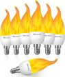 Enhance Your Home with a 6-Pack of 3-Mode E12 Flame LED Light Bulbs for Indoor & Outdoor Decor Cheap