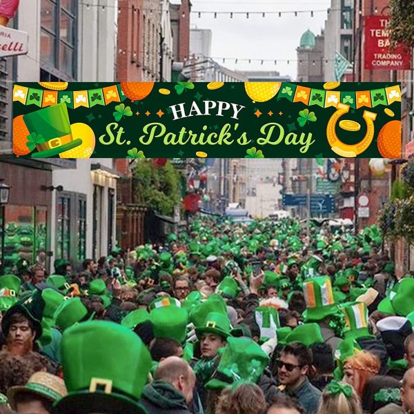 8.2  x 1.48  Happy St. Patrick s Day Banner w  32.8  Hanging Strap Discount