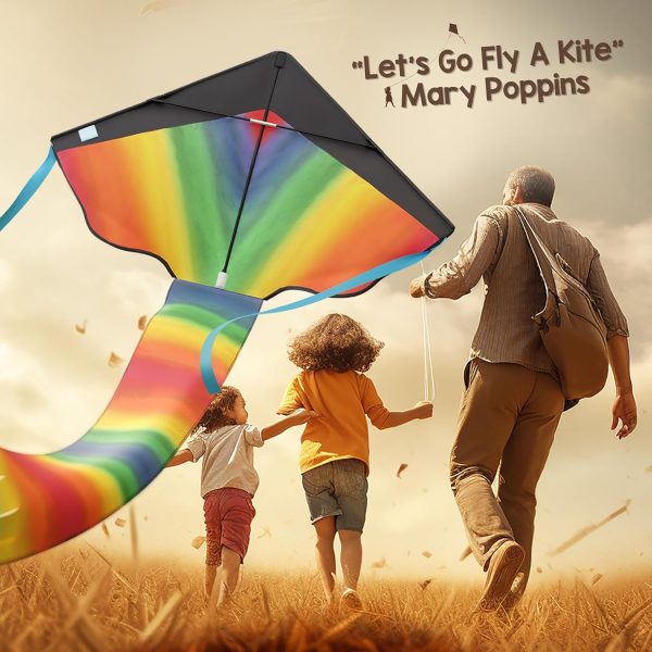 Fly High with Our Easy-to-Use Rainbow Kite for All Ages – Perfect for Beach and Outdoor Fun Discount