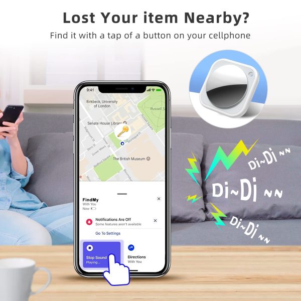 Find My App Compatible Item Tracker Tag with Long Battery Life – Track Luggage, Bikes & Pets on Sale