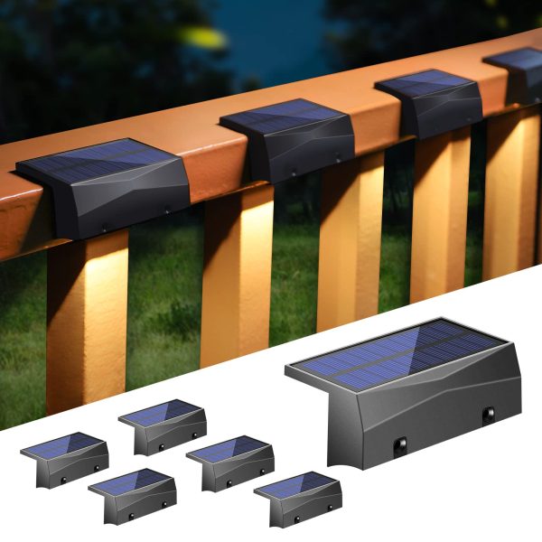 6-Pack Solar Deck Lights Outdoor: 7-Color LED Waterproof Step & Poolside Lights Online Hot Sale