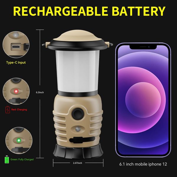 Rechargeable LED Camping Lantern – 4000mAh Battery for Hiking, Fishing & Emergency Lighting Online Sale