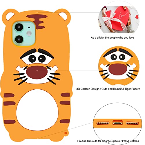 Cabottser Cute Tiger iPhone 11 Pro max Case, 3D Cartoon Adorable Yellow Funny Beautiful Animal Soft Silicone Shockproof Girls Boys Women Ladies Teens Tiger Phone Cover Case for iPhone 11 Pro Max 6.5  Sale