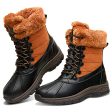 CAMEL CROWN Women Snow Boots Winter Waterproof - Mid-Calf Boots Insulated Lace Up Boots Duck Fur Lined Winter Shoes Online Hot Sale