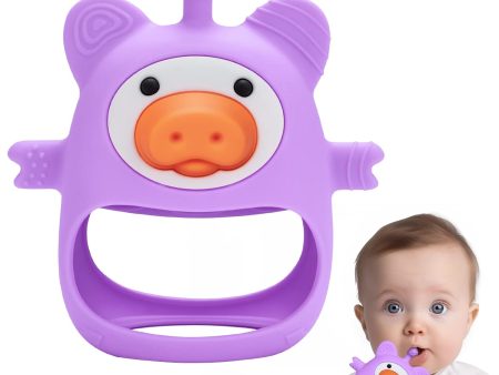 Purple Pig Baby Teether - Silicone Toys for Infants 0-6 Months, BPA Free Hot on Sale