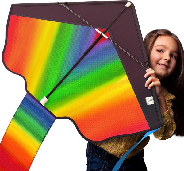 Fly High with Our Easy-to-Use Rainbow Kite for All Ages – Perfect for Beach and Outdoor Fun Discount