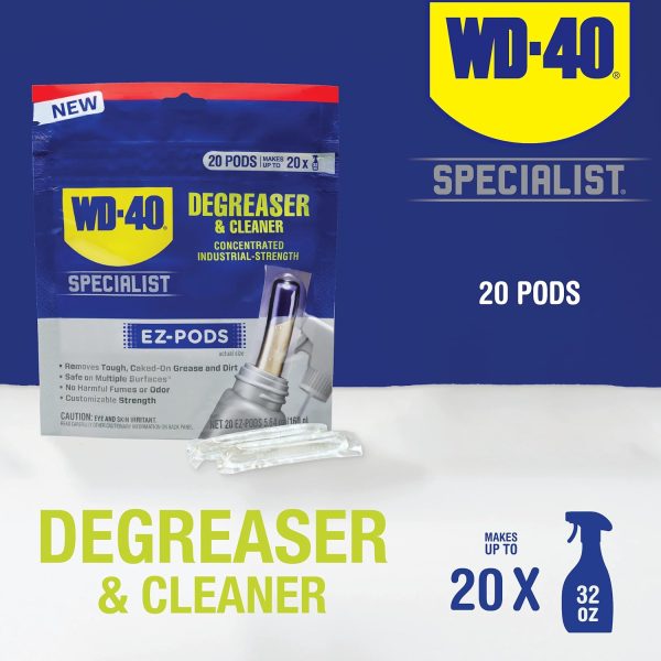 Maximize Efficiency with 20-Pack WD-40 Specialist Degreaser & Cleaner EZ-PODS - Multi-Surface, Custom Strength Fashion