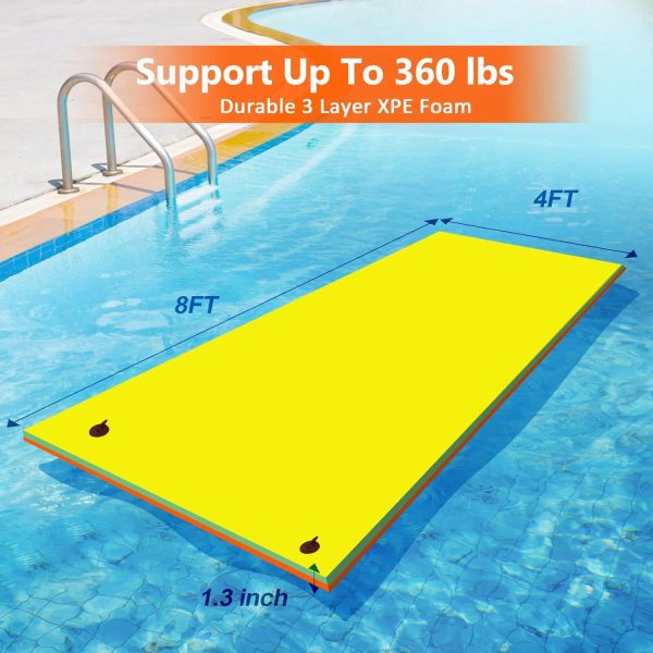 Lily Pad Floating Mat for Lakes, 8x4 ft, Tear-Resistant with Bungee Tether Sale