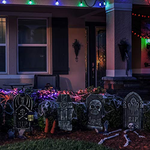 TOYMYTOY Halloween Foam Graveyard Decorations Outside Tombstones Halloween Yard Signs Decor (4 Pack), RIP Gravestone Graveyard Haunted House Decorations for Halloween Yard Decorations Online Sale