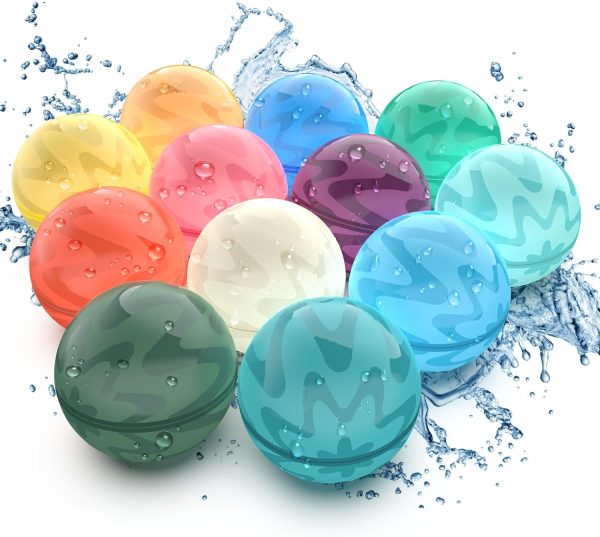 Magnetic Quick Fill Reusable Water Balloons - 12 Piece Set for Summer Fun For Sale