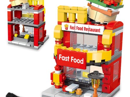 168pcs Burger Shop City Street View Building Blocks Set (Compatible w  LEGO) Fashion