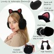 Eyegla Winter Ear Muffs for Women Fleece Ear Warmers Faux Fur Warm Cat Ear Earmuffs Foldable Outdoor Winter Ear Cover for Girls,Black on Sale