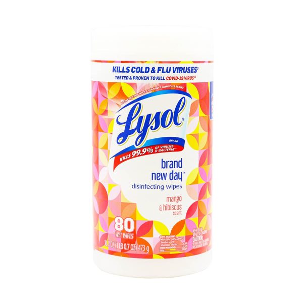 Lysol Disinfecting Wipes Mango & Hibiscus Scent 80 Wet Wipes, 16.7oz Sale