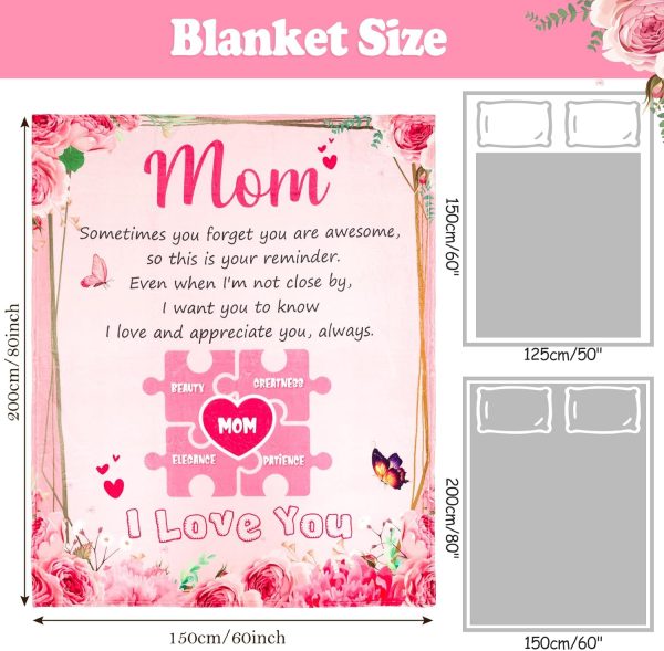 Soft Flannel Pink Blanket for Mom, Ideal Birthday and Christmas Gift, 60  x 80  Online Sale