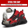 DEBONSAPT Steel Toe Shoes for Men Women Lightweight Safety Breathable Work Shoes Slip-Resistant Sneakers Reflective Indestructible Industria Construction Shoes Red 4.5 For Discount