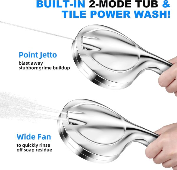 10-Mode High Pressure Handheld Shower Head with 59  Stainless Steel Hose Discount