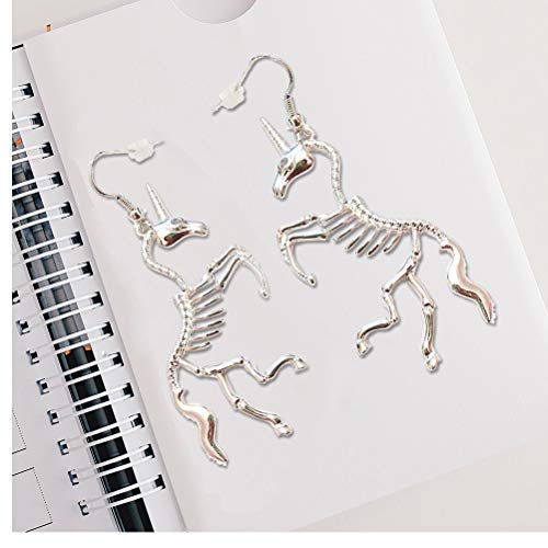 Halloween Skull Skeleton Unicorn Earrings Hollow Punk Style Gothic Scary Silver Drop Dangle Earrings for Men Women Jewelry Accessory Girl Jewelry For Cheap