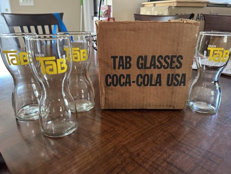 Vintage 1970s Coca Cola  Enjoy Tab  Drinking Glasses - Collectible Set of 4 Online now