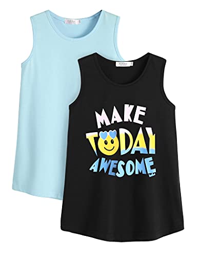 Girls Size 5 Casual Sleeveless Tank Tops 2-Pack: Vibrant Summer Tunic T-Shirts for Play, School, and Creativity For Sale