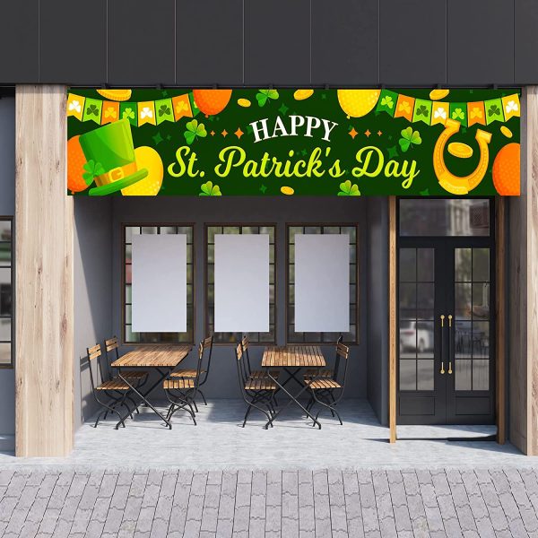 8.2  x 1.48  Happy St. Patrick s Day Banner w  32.8  Hanging Strap Discount