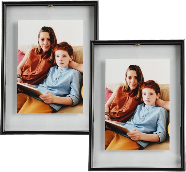 Black Floating Frame Set for Photos (5 x7 ) - Ideal for Home, Weddings, Festivals Fashion