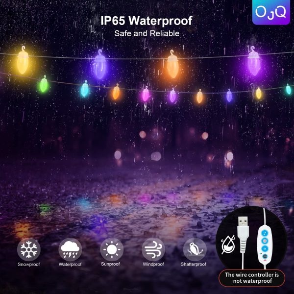 Transform Your Outdoor Space with 48FT LED String Lights | Weatherproof, Energy-Efficient, & App-Controlled - Perfect for Any Celebration! For Cheap