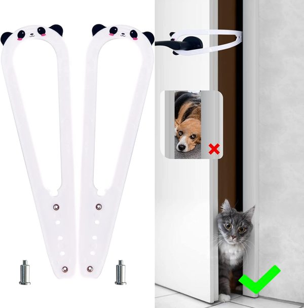 2pk Cat Door Holder Latch, Lets Cats In & Keeps Dogs Out of Litter Food Sale