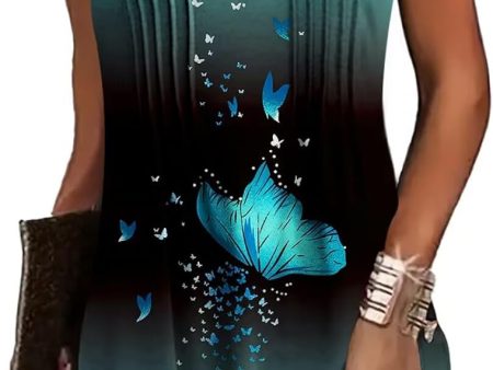 Stylish Large Butterfly Print Summer Dresses for Women - Perfect for Beach & Vacation Online Hot Sale