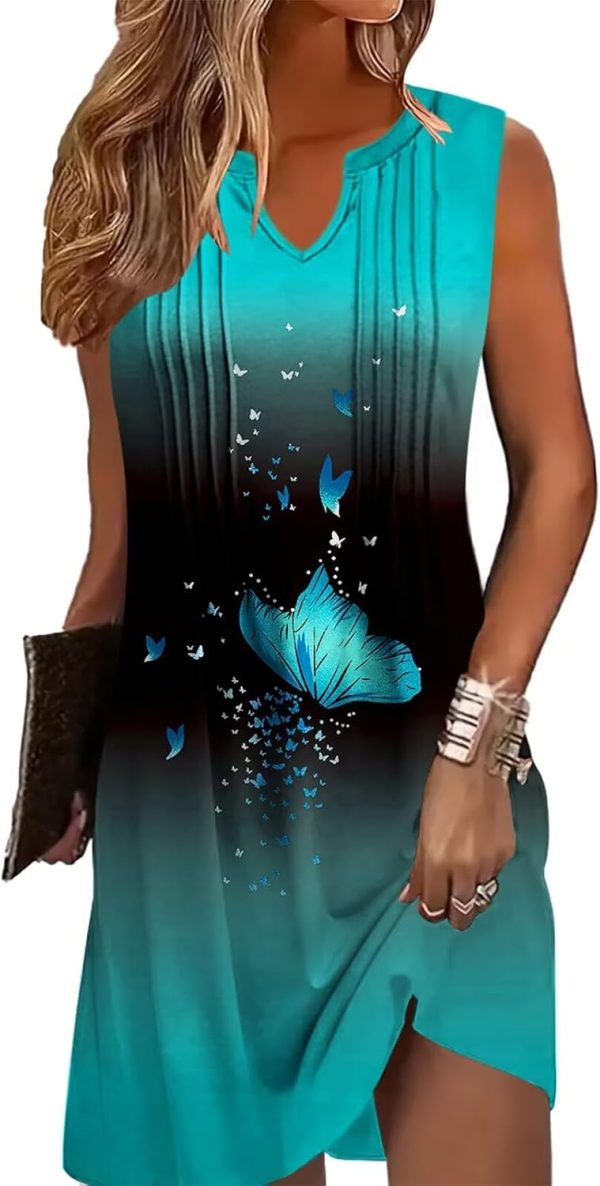 Stylish Large Butterfly Print Summer Dresses for Women - Perfect for Beach & Vacation Online Hot Sale