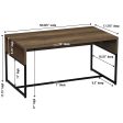 Household Essentials Wrap Rectangular Coffee Table Ashwood Rustic Wood Grain and Black Metal For Discount