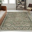 Green 8 x10  Washable Area Rug: Durable & Stain Resistant for Homes on Sale