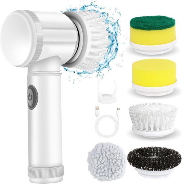 Cordless Electric Spin Scrubber with 5 Replaceable Heads: Ideal for Tub, Shower, Tile, and Floor Cleaning Online now