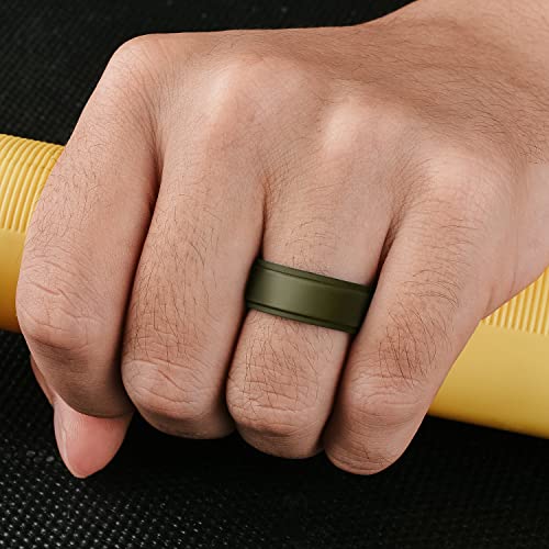 7pk 8mm Wide 2mm Thick Inner Arc Breathable Design Silicone Wedding Rings Online now