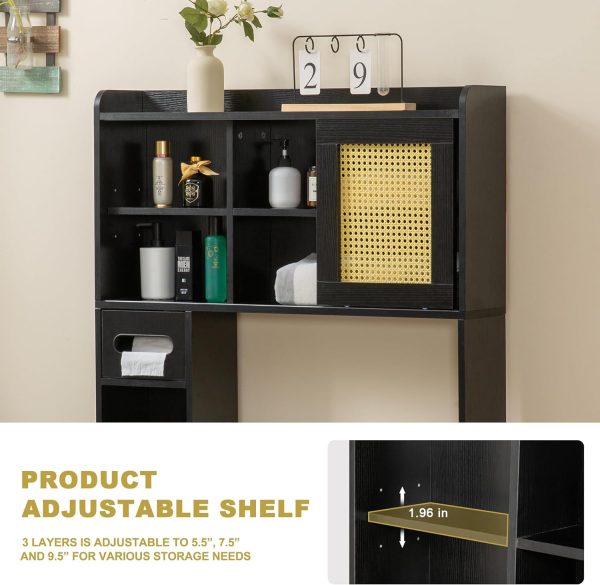 Maximize Bathroom Storage with 6-Tier Freestanding Rack - Fits Over Standard Toilets For Discount