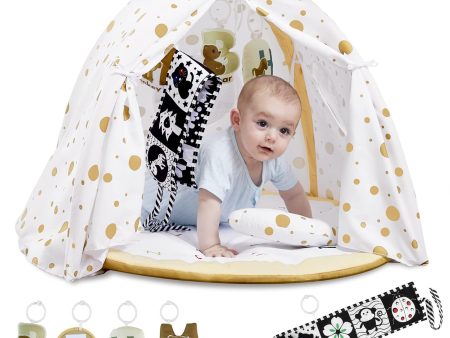 Cozy Alphabet Baby Play Gym Mat with Tent: Ideal for Newborn to Toddler For Cheap