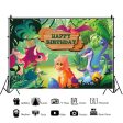 8x6ft Dinosaur Happy Birthday Party Decorations Round Backdrop Cover Online Sale