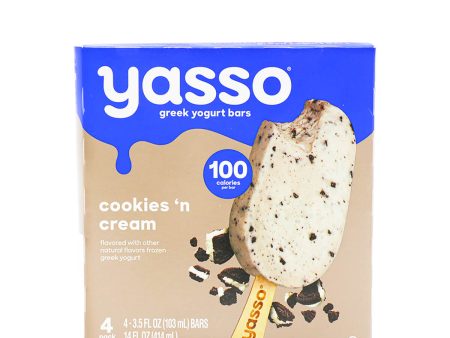 Yasso Greek Yogurt Bars Cookies  n Cream Flavor 4 Bars, 14fl.oz Online now