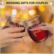 Engagement & Wedding Gift Set: Wine Glasses & Bag for Couples, Bride, and Groom For Cheap