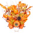 Fall Decor for Home: 4pcs Big Pumpkins Maple Leaves, Faux Floral Stems, Thanksgiving Décor Gifts, Autumn Leaf Picks for Kitchen, Table, Festive Season Enhancements Sale