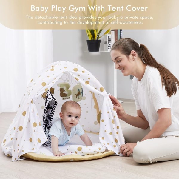 Cozy Alphabet Baby Play Gym Mat with Tent: Ideal for Newborn to Toddler For Cheap