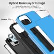 iPhone 15 Case: 4-in-1 Protective Hybrid with Card Holder, Screen Protector & Camera Cover (Light Blue) Online now