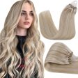 Premium 40g, 50 Strands Mixed Ash & Bleach Blonde Micro Link Hair Extensions, 12-inch Supply