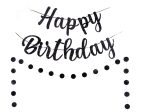 Black Happy Birthday Banner with Lights - Ideal Glow Decor for Both Men & Women For Discount