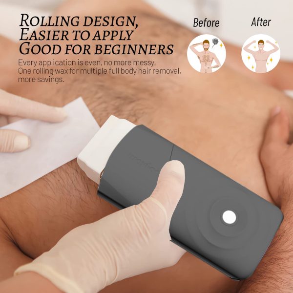 Smart Roll-On Wax Kit for Home Use: Automatic Temperature Control for Sensitive Skin Discount