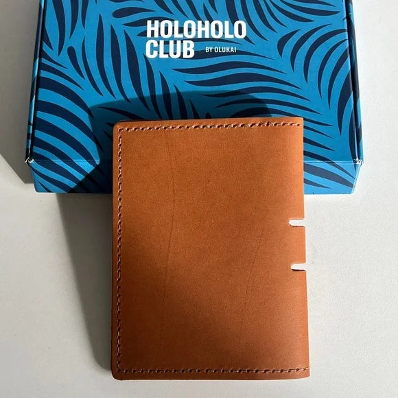 HoloHolo Club by OluKai Exclusive: Durable Brown Leather Passport Cover Online now