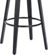 Sleek 30  Bar Height Swivel Stool in Grey Faux Leather & Black Wood - Mid-Century Modern, Backless Design with 360-Degree Swivel Online Hot Sale